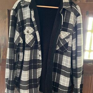 Black and Gray Plaid Jacket